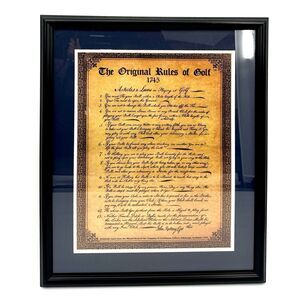 The Original Rules Of Golf 1745 Framed Art Print by The Stadium Gallery 26 x 22”